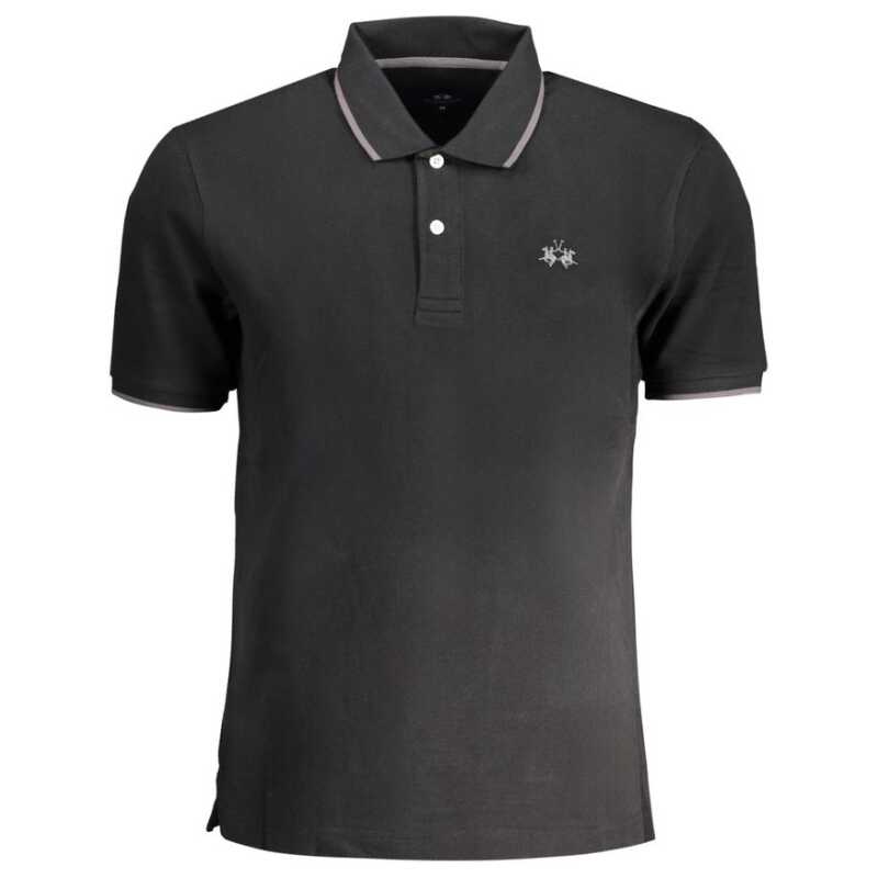 La Martina Black Cotton Men Polo Shirt, theFeinheit