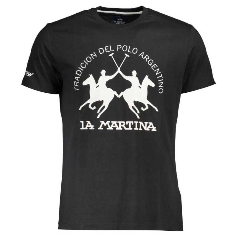 La Martina Black Cotton Men T-Shirt, theFeinheit
