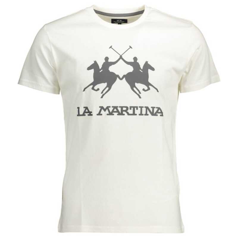 La Martina Elegant White Cotton Crew Neck Tee, theFeinheit