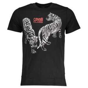 Cavalli Class Black Cotton T-Shirt