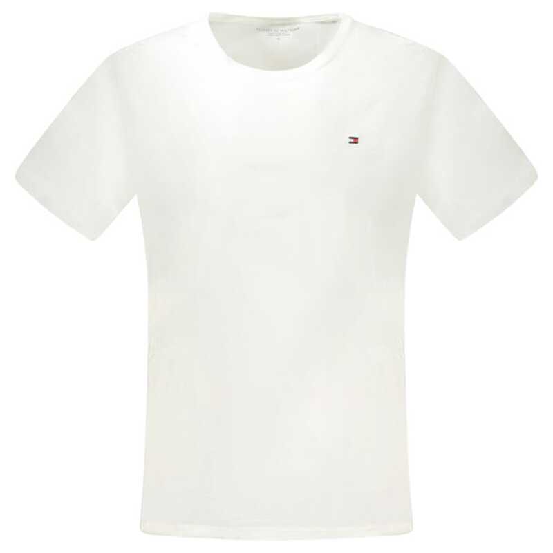 Tommy Hilfiger White Cotton Men TShirt, theFeinheit