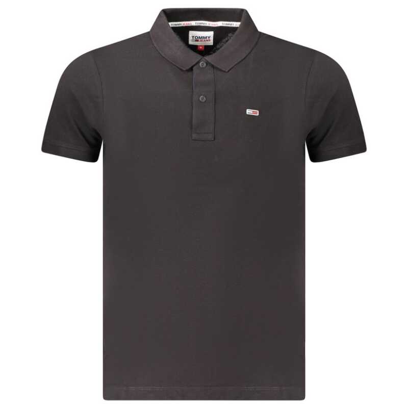 Tommy Hilfiger Black Cotton Men Polo Shirt, theFeinheit