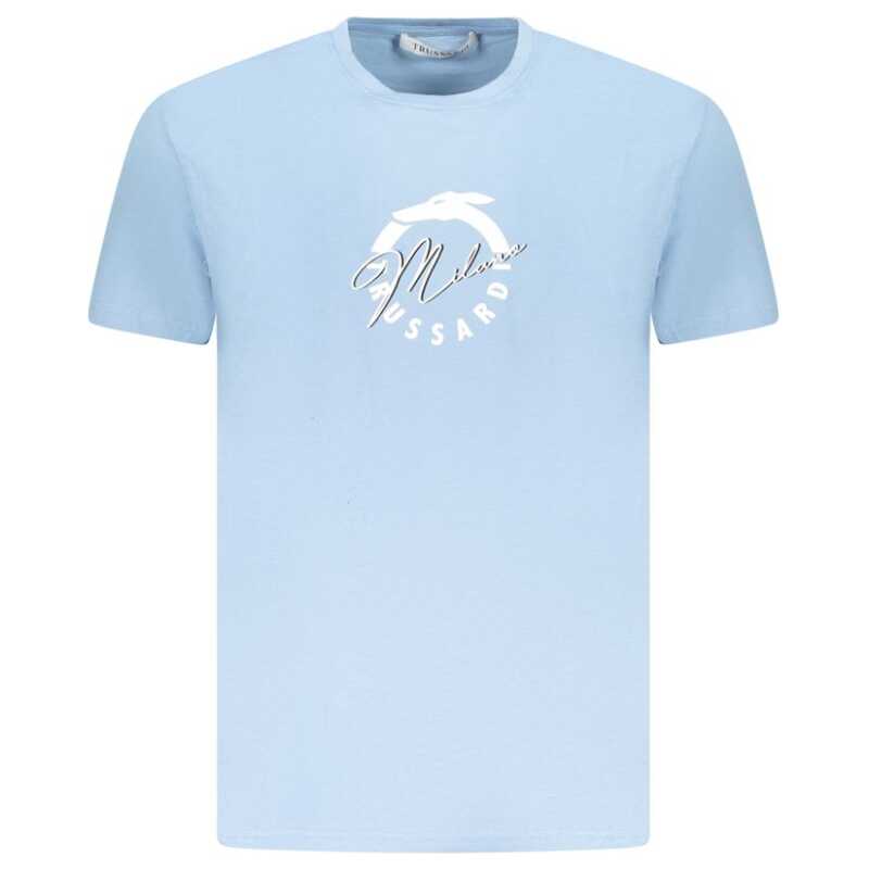 Trussardi Light Blue Cotton Men T-Shirt, theFeinheit