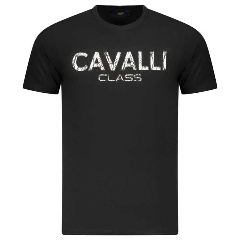 Cavalli Class Black Cotton Men T-Shirt, theFeinheit