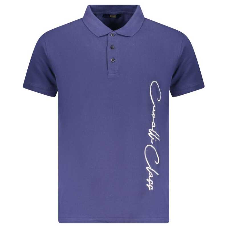 Cavalli Class Blue Cotton Men Polo Shirt, theFeinheit