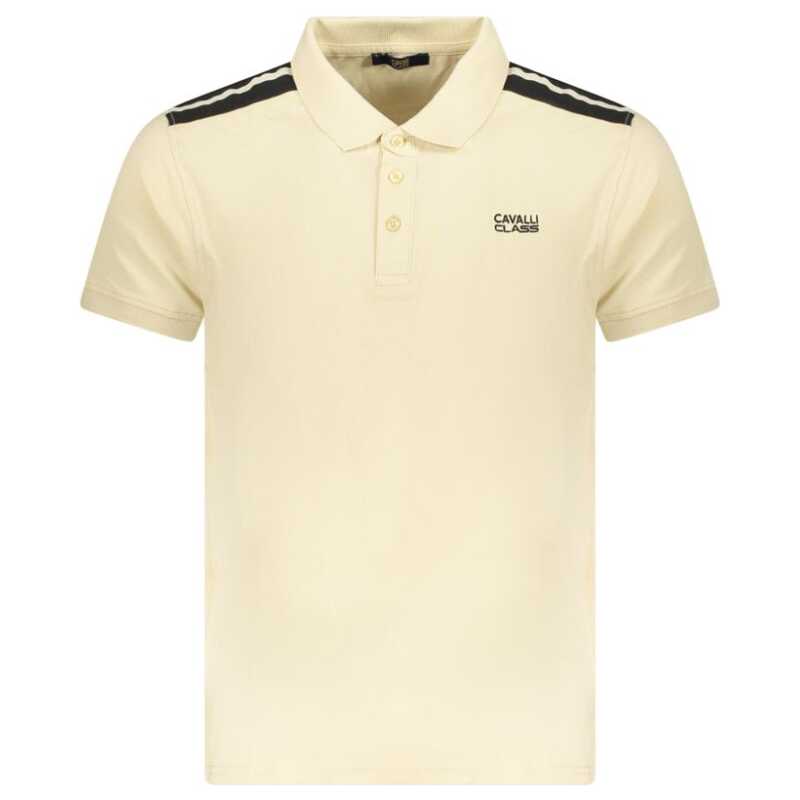 Cavalli Class Beige Cotton Men Polo Shirt, theFeinheit