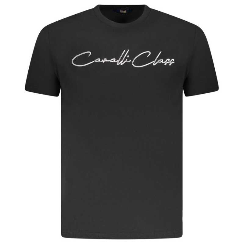 Cavalli Class Black Cotton Men T-Shirt, theFeinheit