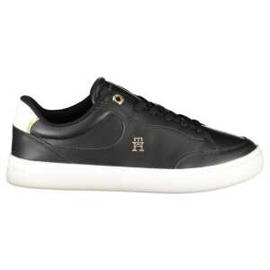 Tommy Hilfiger Black Leather Women Sneaker