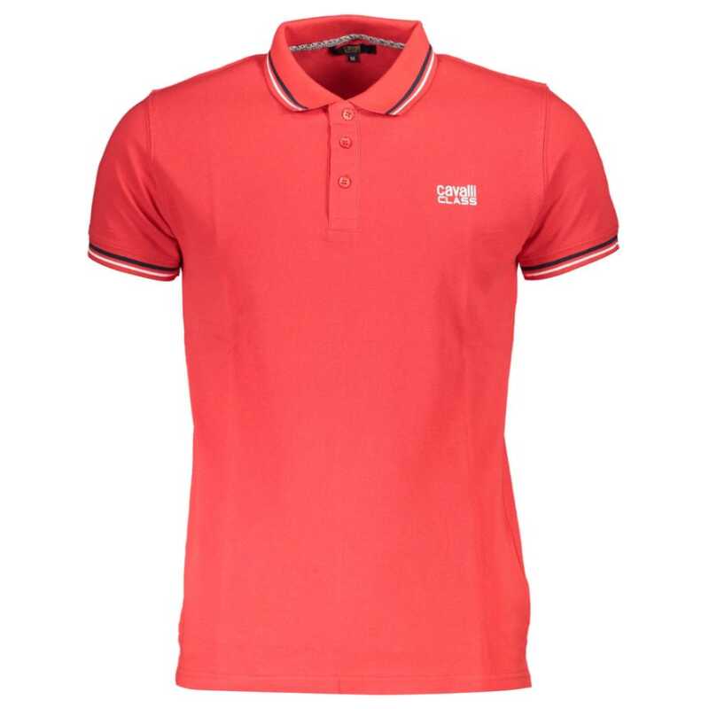 Cavalli Class Red Cotton Men Polo Shirt, theFeinheit