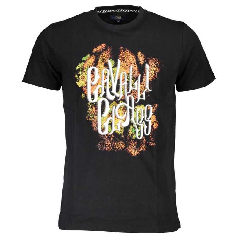 Cavalli Class Black Cotton Men T-Shirt, theFeinheit