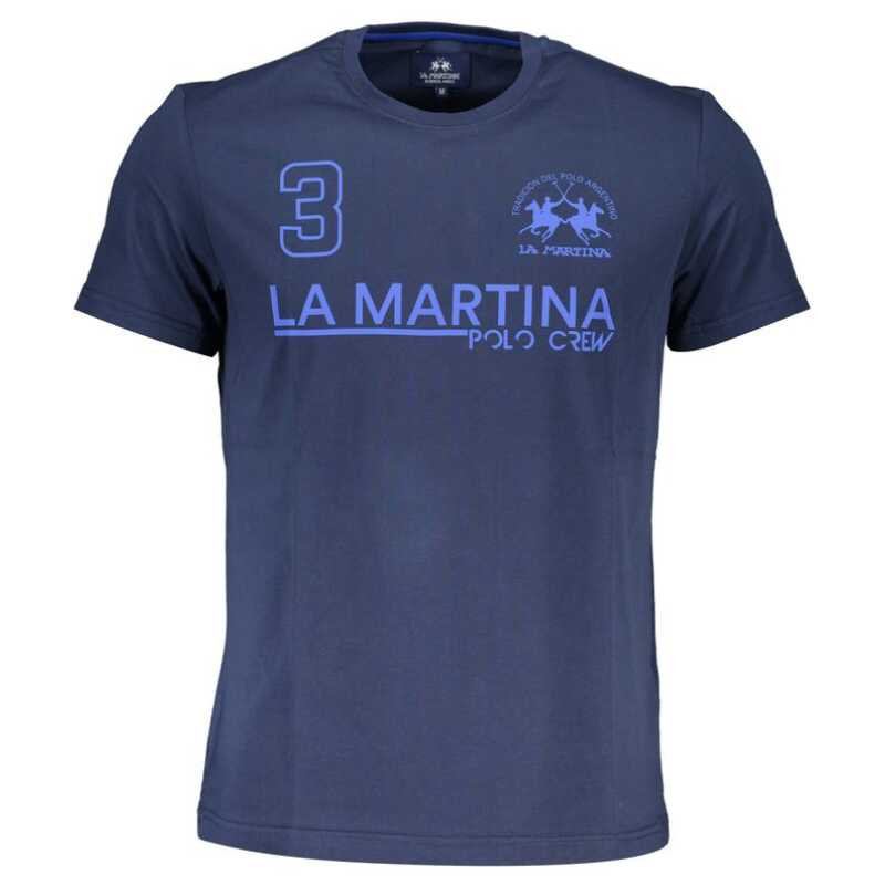 La Martina Blue Cotton Men T-Shirt, theFeinheit