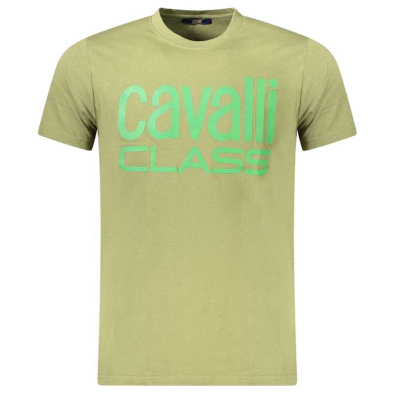 Cavalli Class Green Cotton Men T-Shirt, theFeinheit
