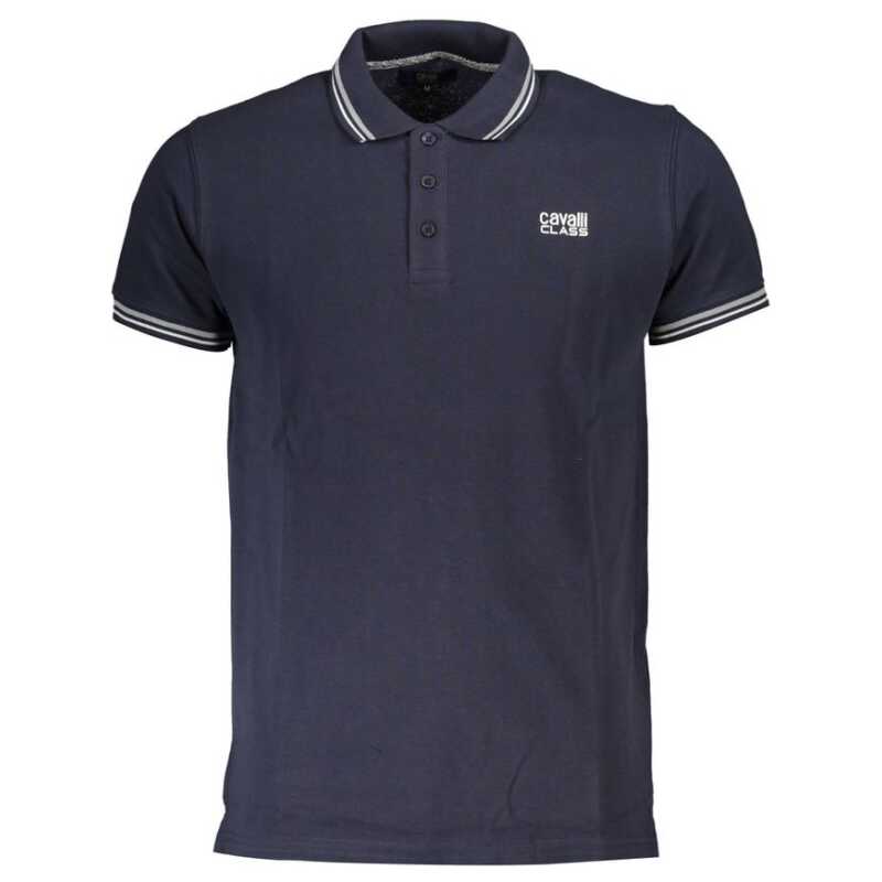 Cavalli Class Blue Cotton Men Polo Shirt, theFeinheit