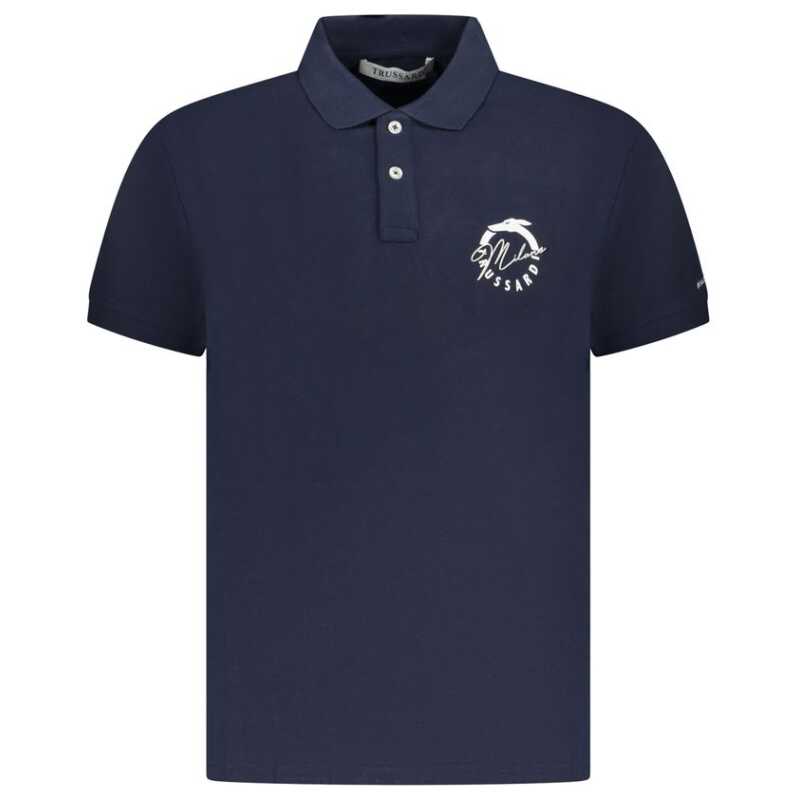 Trussardi Blue Cotton Men Polo Shirt, theFeinheit