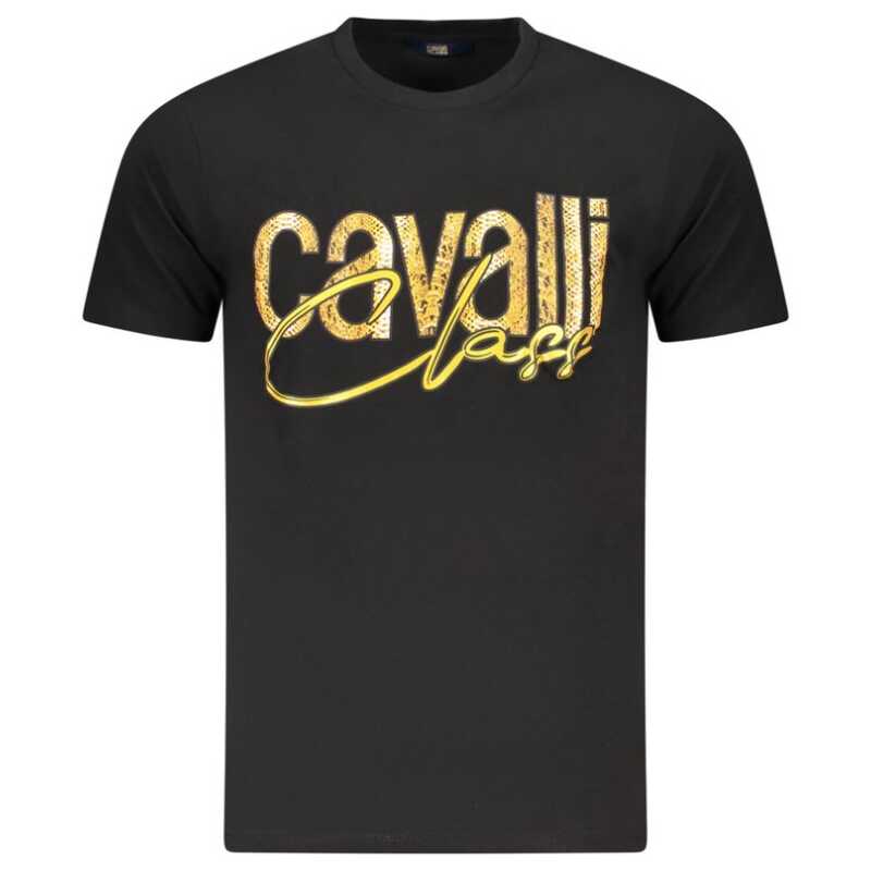 Cavalli Class Black Cotton Men T-Shirt, theFeinheit