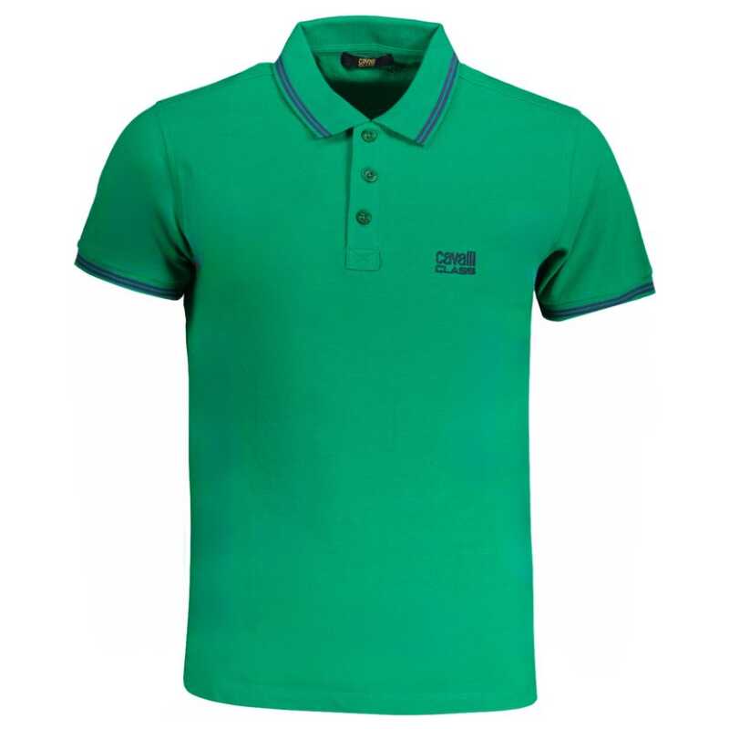 Cavalli Class Green Cotton Polo Shirt, theFeinheit