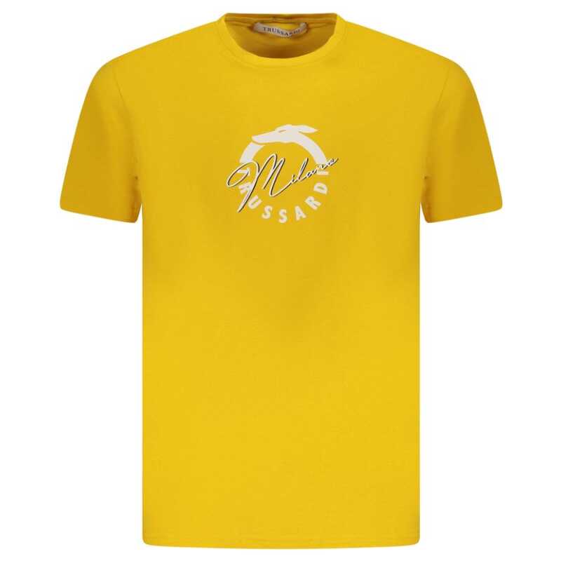 Trussardi Yellow Cotton Men T-Shirt, theFeinheit