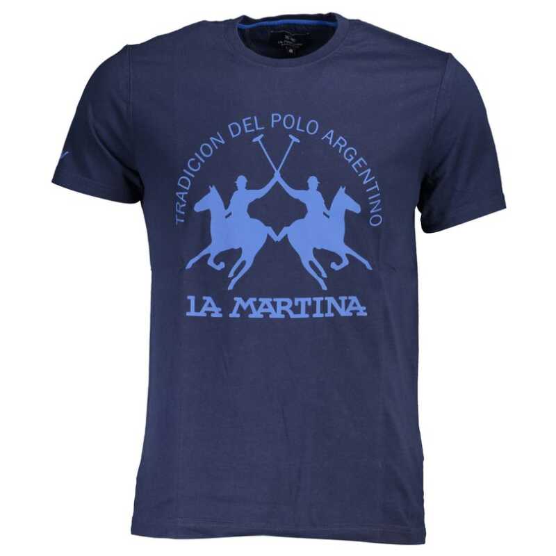 La Martina Blue Cotton Men T-Shirt, theFeinheit