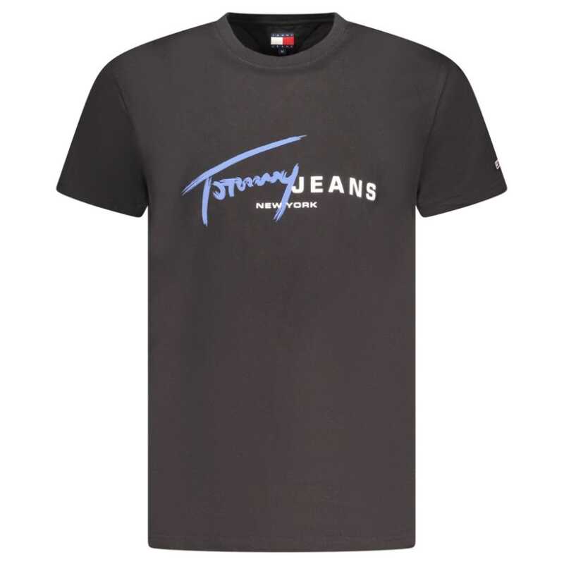 Tommy Hilfiger Black Cotton Men T-Shirt, theFeinheit