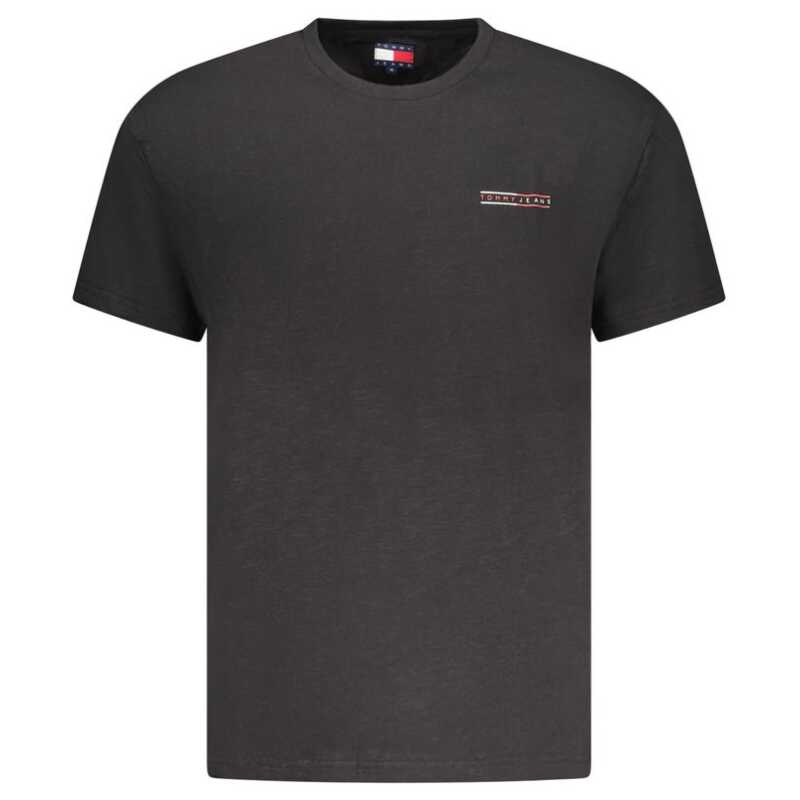 Tommy Hilfiger Black Cotton Men T-Shirt, theFeinheit