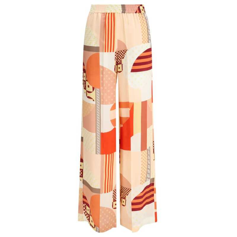 Fendi Patchwork print silk crepe Pants, theFeinheit