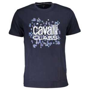 Cavalli Class Blue Cotton T-Shirt