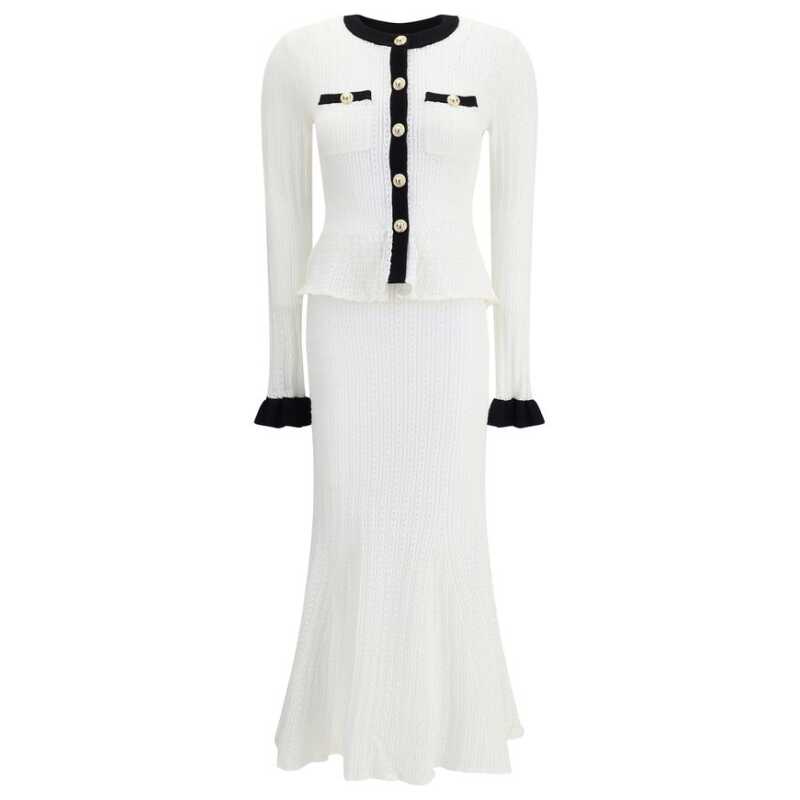 Self-Portrait Pointelle Knit Long Dress, theFeinheit