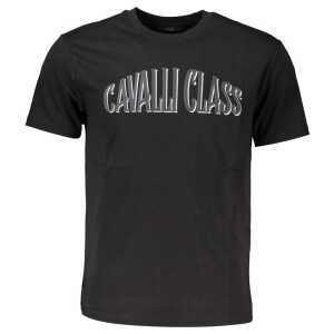 Cavalli Class Black Cotton T-Shirt