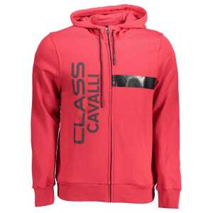 Cavalli Class Red Cotton Sweater