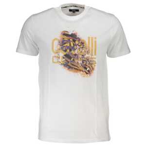 Cavalli Class White Cotton T-Shirt