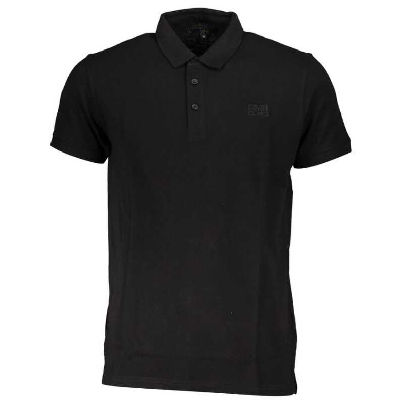 Cavalli Class Black Cotton Polo Shirt, theFeinheit