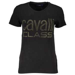 Cavalli Class Black Cotton Tops & T-Shirt