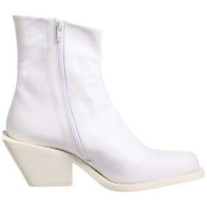Maison Margiela White Square Heel Zip Ankle Boots Shoes