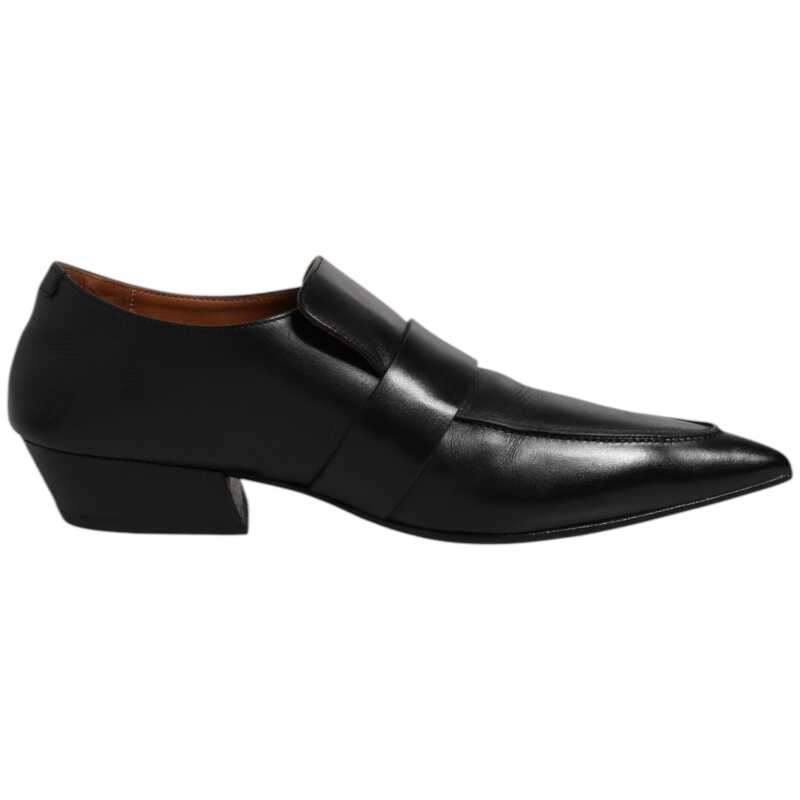 Marsell Black Soft Leather Loafer Pointed Toe Slip On Shoes, theFeinheit