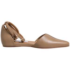 Max Mara Beige Leather Pointed Toe Sandals Ballet Flat Shoes