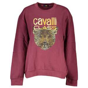 Cavalli Class Purple Cotton Sweater