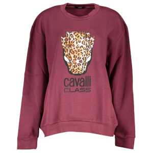 Cavalli Class Purple Cotton Sweater