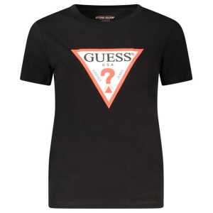 Guess Jeans Black Cotton Tops & T-Shirt