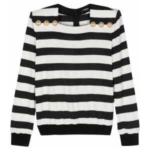 Balmain Striped Jersey Top