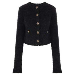 Balenciaga Crop Bouclé Cardigan