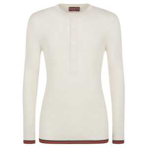 Gucci Ribbed-Knit Silk T-Shirt