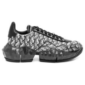 Jimmy Choo Diamond JC Monogram Glitter Leather Sneakers