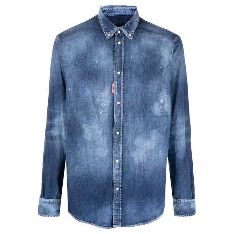 Dsquared² Distressed Effect Denim Shirt, theFeinheit
