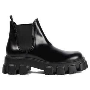 Prada Monolith Leather Ankle Boots
