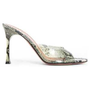 Amina Muaddi Alexa Glass 95 Snake Sandals