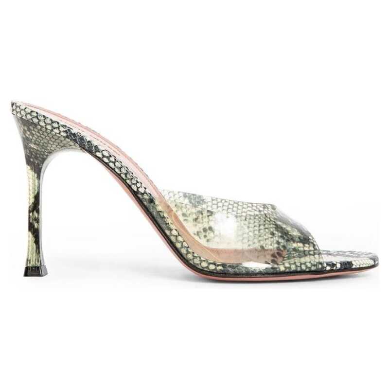 Amina Muaddi Alexa Glass 95 Snake Sandals, theFeinheit