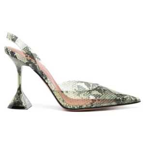 Amina Muaddi Holli Glass 95mm Snakeskin-effect Pumps