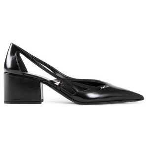 Prada Brushed Leather Cut-Out Pumps