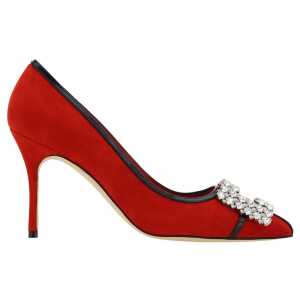 Manolo Blahnik Tuberian 90 Suede Pumps