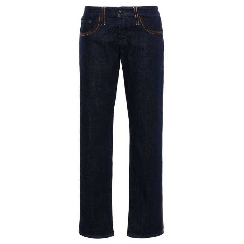 Miu Miu Piped-Trim Denim Jeans, theFeinheit